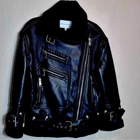 Rebecca Minkoff Black Faux Fur Jacket - Picture 1 of 11